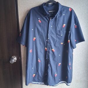 Molokai Surf Co Button Up Shirt Beer Pong Cabana Novelty Resort College XXL